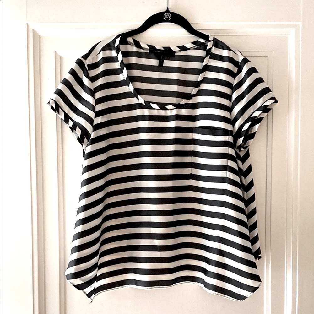 BCBGMaxAzria navy & white Kelsey blouse